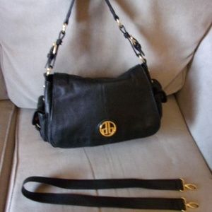 Dennis Basso Black Leather Bag